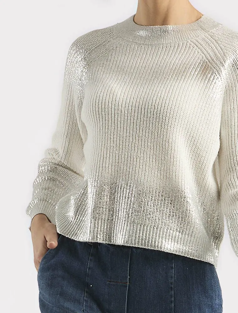 Pullover Manica Lunga Le Streghe - Bianco Argento