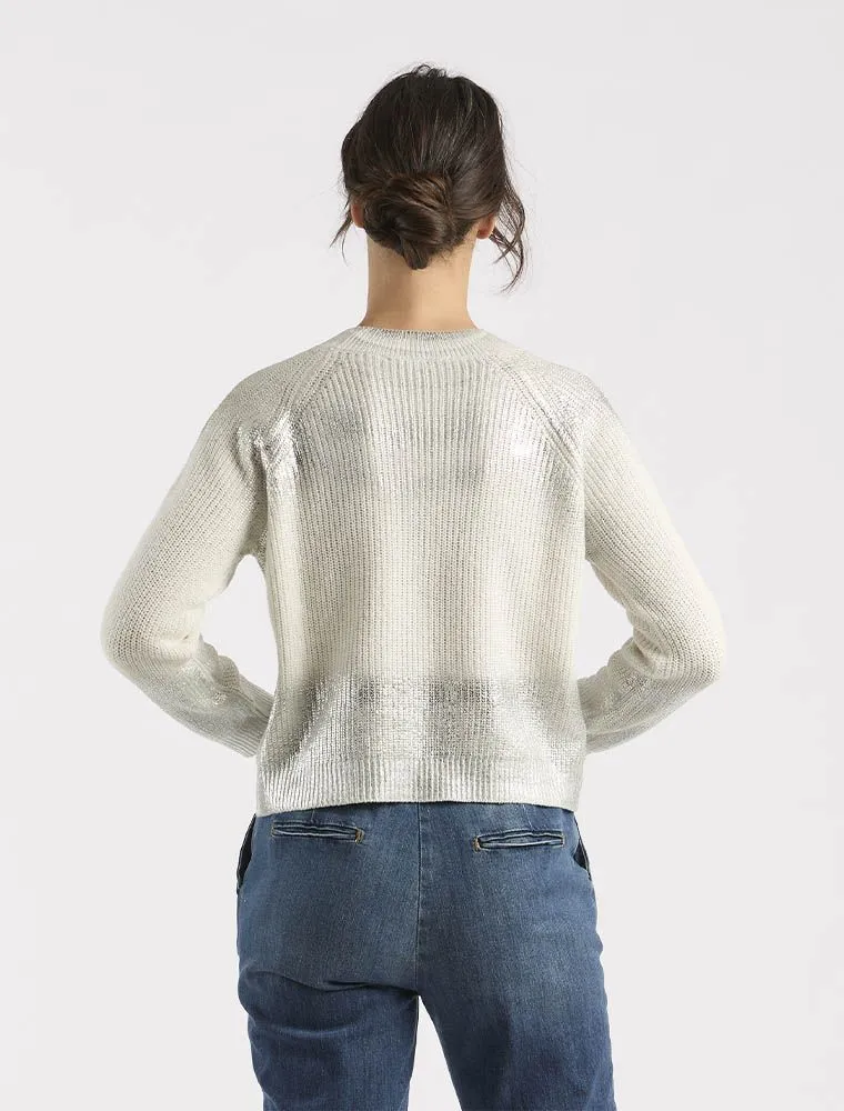 Pullover Manica Lunga Le Streghe - Bianco Argento